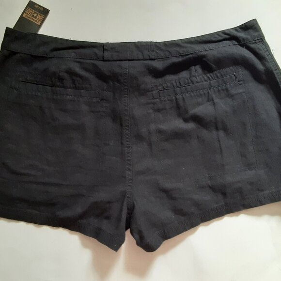 Converse One Star Linen/Cotton Blend Roni Shorts - Black, Size: 12 - Picture 4 of 7